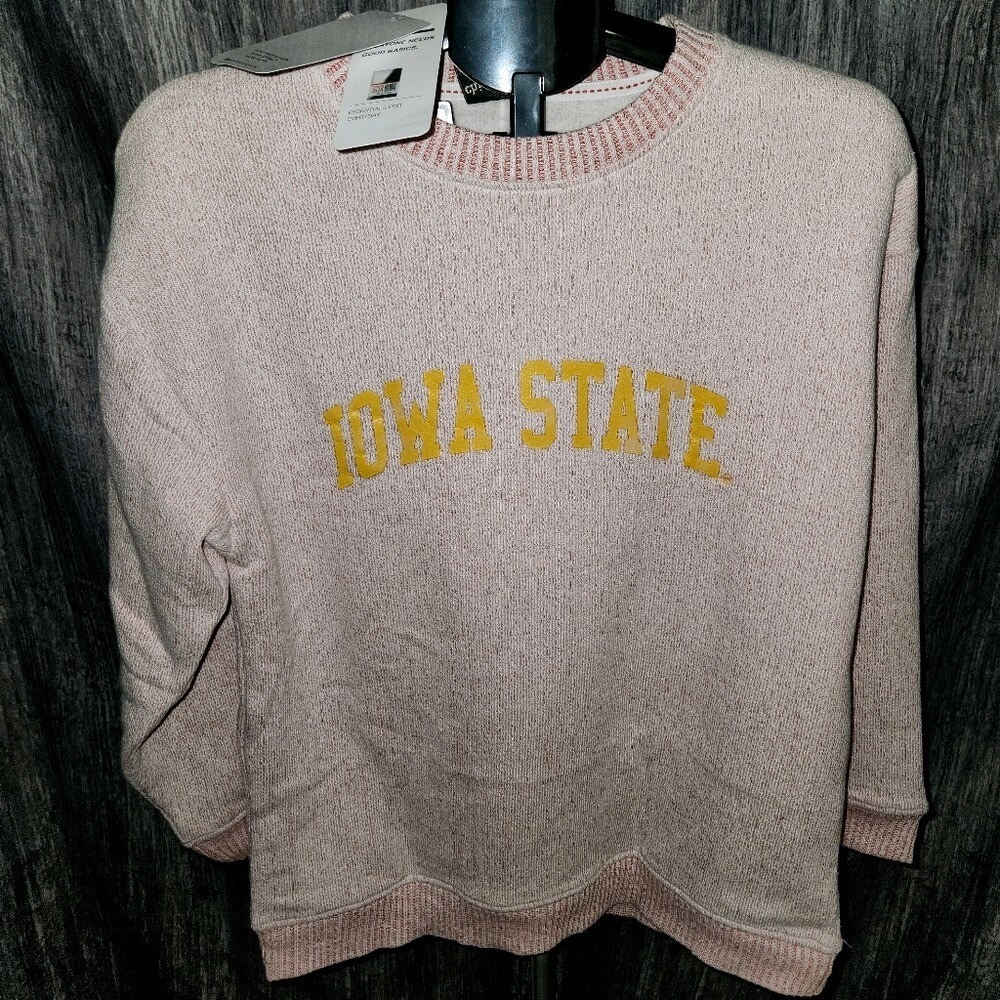 Iowa State University NCAA Crew Neck Sweatshirt Pullover Red Heather College